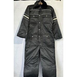 Sears Work Coveralls Snow Suit Insulated Mens M Black Good